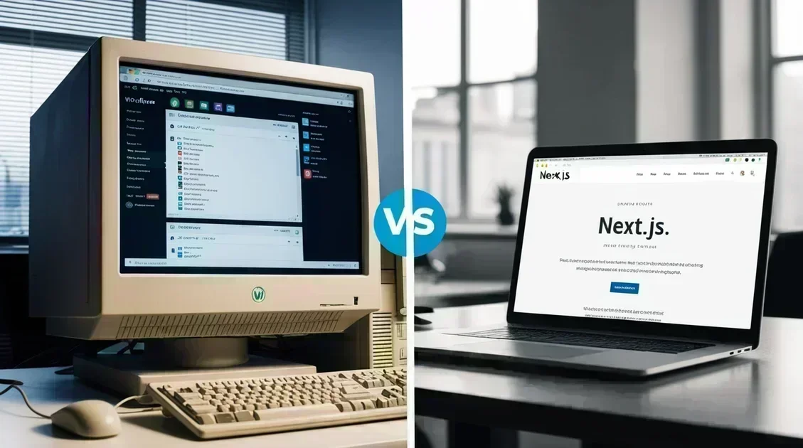 Miksi Next.js on parempi kuin WordPress palveluyrityksille? (Tekninen vertailu ymmärrettävästi)