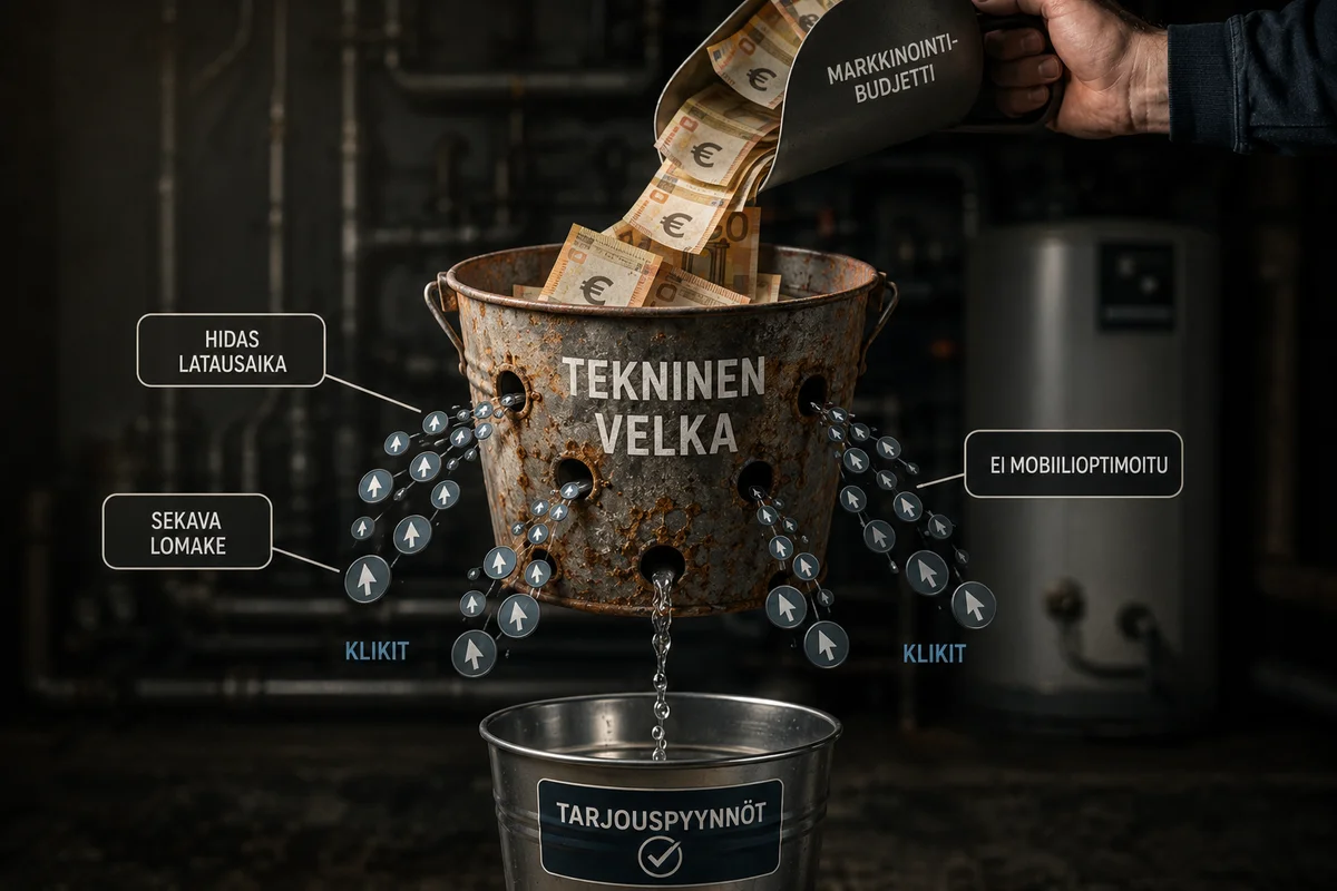 Markkinabudjetti valuu hukkaan, kun verkkosivusto on vanha ja tehoton